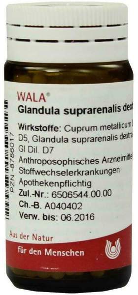 Wala Glandula Suprarenalis Dextra Cum Cupro Coll. 20 G Globuli