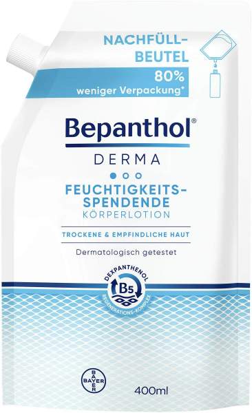 Bepanthol® DERMA Feuchtigkeitsspendende Körperlotion 400 ml Nachfüllbeutel