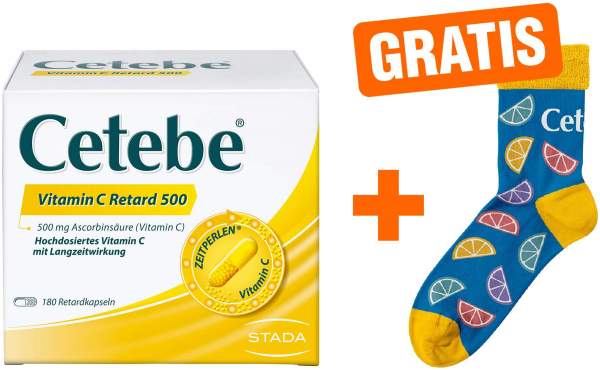 Cetebe Vitamin C Retardkapseln + gratis Kuschelsocken