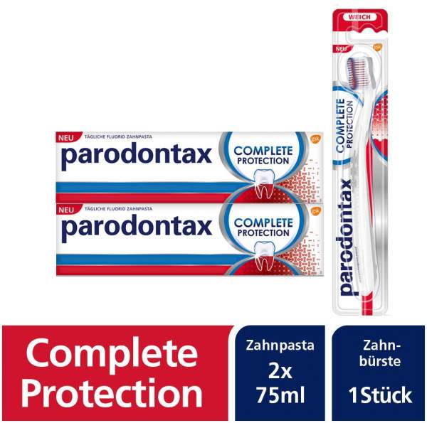 Parodontax Complete Protection 2 x 75 ml Zahnpasta + Complete Protection Zahnbürste