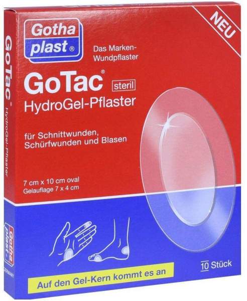 Gotac Hydrogel Pflaster 7 X 10 cm Steril 10 Pflaster