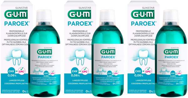 GUM Paroex 0,06 CHX Mundspülung 3 x 500 ml