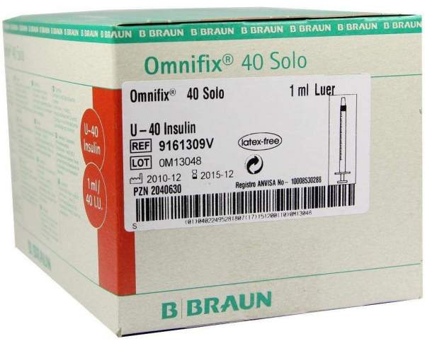 Omnifix Solo 40 100 X 1 ml Insulin Einmalspritzen