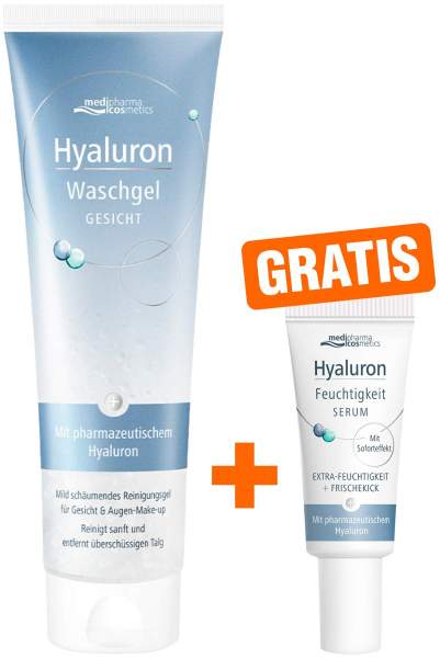medipharma cosmetics Hyaluron Waschgel 150 ml + gratis Hyaluron Feuchtigkeit Serum 5 ml
