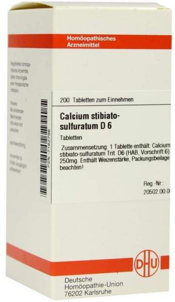 Calcium Stibiato Sulfuratum D6 200 Tabletten