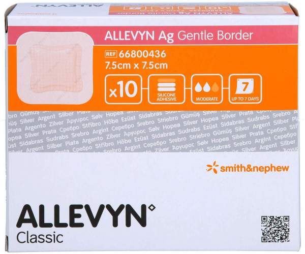 Allevyn AG Gentle Border 7,5 X 7,5 cm Wundverband 10 Stück