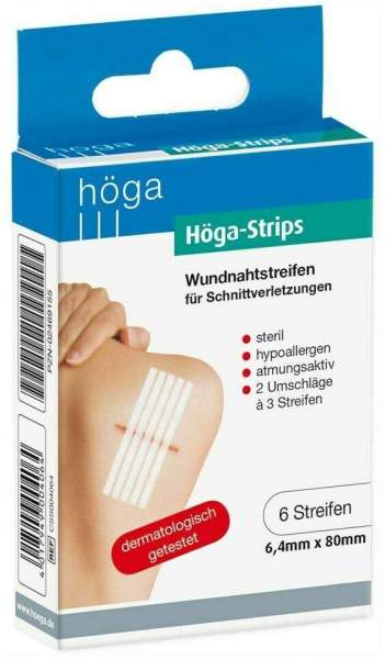 Höga-Strips Wundnahtstreifen 6,4 X 80 mm 2 X 3 Stück