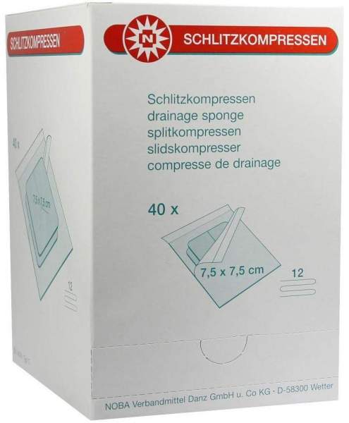 Schlitzkompressen 7,5x7,5cm 12fach Steril