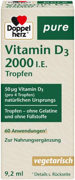 Doppelherz Pure Vitamin D3 2000 I.E. Tropfen 9,2 ml