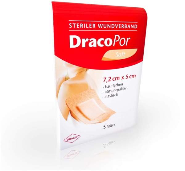 Dracopor Wundverband 7,2 X 5 cm Steril Hautfarben 5 Stück