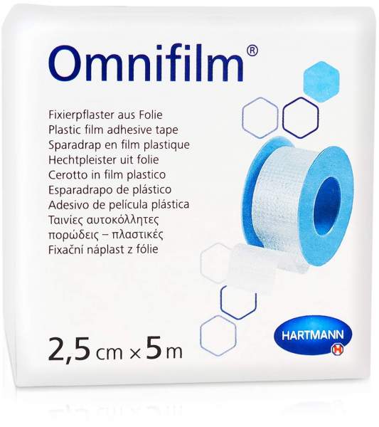 Omnifilm Fixierpflaster Folie 2,5 cm X 5 M 1 Rolle