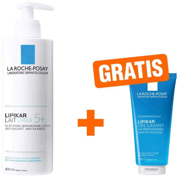 La Roche Posay Lipikar Lait Urea 5+ Lotion 400 ml + gratis Lipikar Gel Lavant 100 ml