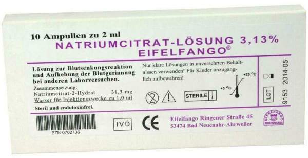 Natrium Citricum 3,13% 10 X 2 ml Ampullen