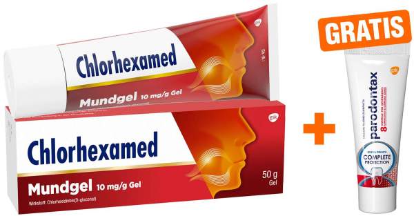 Chlorhexamed Mundgel 10 mg je g 50 g Gel + gratis Parodontax Complete Protection 15 ml