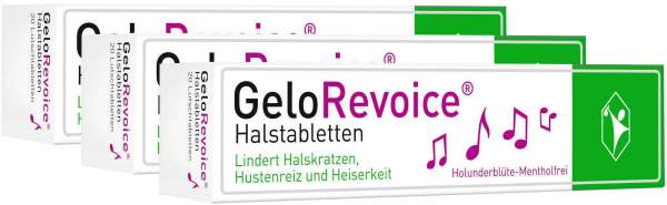 GeloRevoice Halstabletten Holunderblüte - mentholfrei 3 x 20 Lutschtabletten