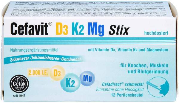 Cefavit D3 K2 mg 2.000 I.E. Stix Granulat 12 Stück