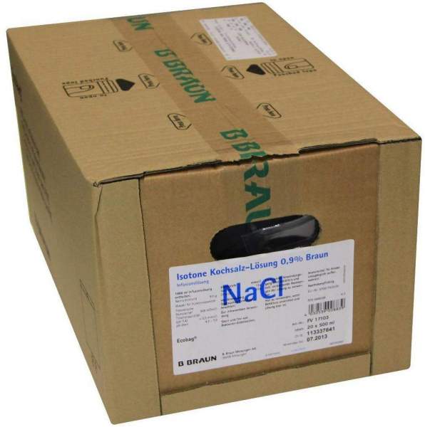 Natriumchlorid Infusionslösung 0,9% Braun Ecobag 20 X 500 Ml...