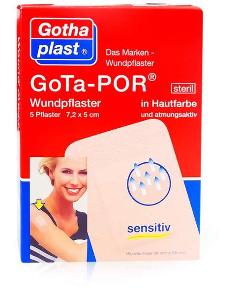 Gota-Por Wundpflaster 5 X 7,2 cm Steril Hautfarben 5 Stück