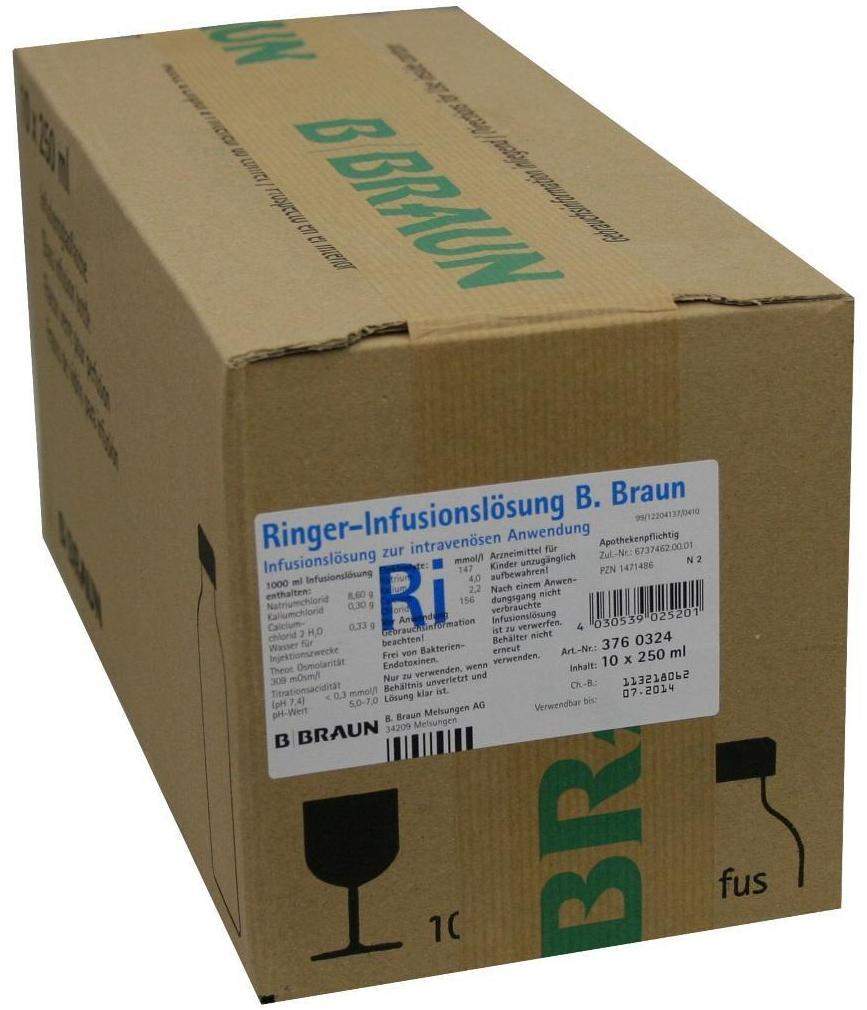 Ringer Lösung B.Braun Glas Infusionslösung 10 X 250 Ml... Kaufen ...