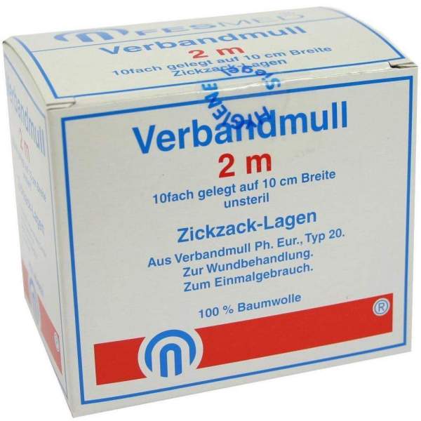Verbandmull Zickzack 2x1m Baumwolle Unsteril