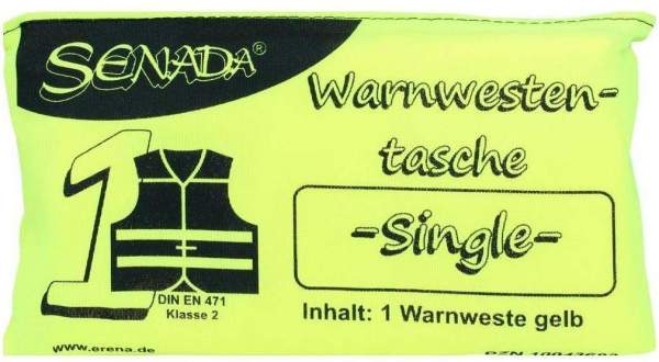 Senada Warnweste Gelb Single Tasche