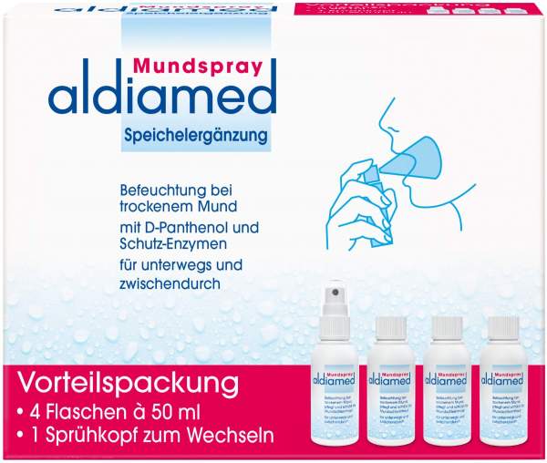 Aldiamed Mundspray zur Speichelergänzung Vorteilspackung 4 x 50 ml
