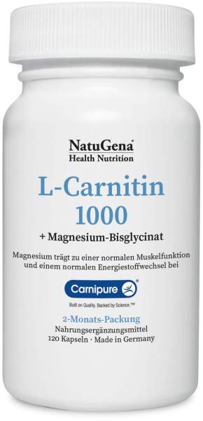 NatuGena L-Carnitin 1000 Carnipure + Magnesium vegan 120 Kapseln
