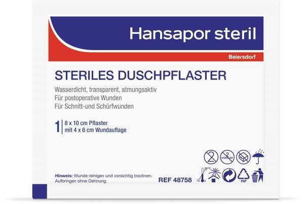 Hansapor Duschpflaster 8 X 10 cm Einzelpflaster Steril