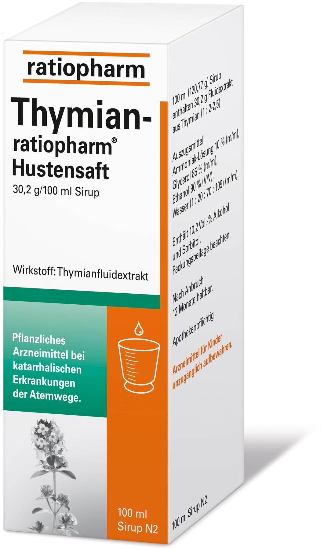 Thymian ratiopharm Hustensaft 100 ml Sirup kaufen | Volksversand  Versandapotheke