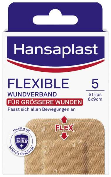 Hansaplast Flexible Wundverband 6 X 9,5 cm Strips 5 Stück