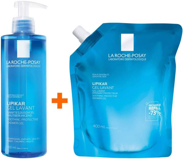 La Roche Posay Lipikar Gel Lavant 400 ml + La Roche Posay Lipikar Gel Lavant 400 ml Refill