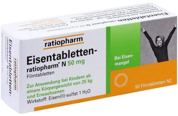 Eisentabletten Ratiopharm N 50 mg 50 Filmtabletten