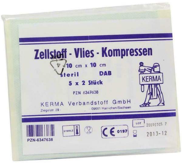 Zellstoff Vlies Kompressen 10x10cm Steril 5x2 Kompressen