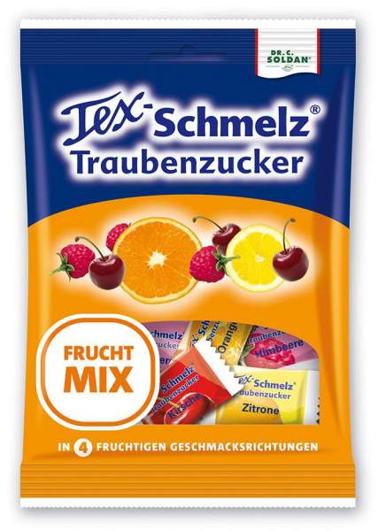 Soldan Tex-Schmelz Traubenzucker Frucht-Mix 75 g Kautabletten