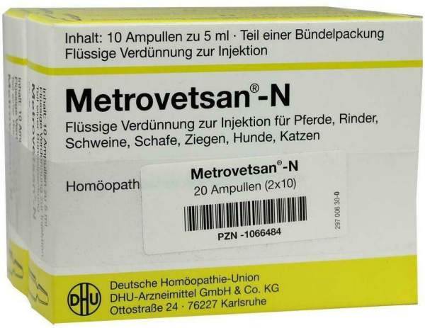 Dhu Metrovetsan N vet. Injektionslösung 2 X 10 X 5 ml Ampullen