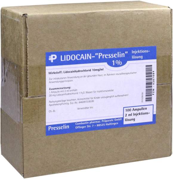 Lidocain Presselin 1% 100x2 ml Injektionslösung