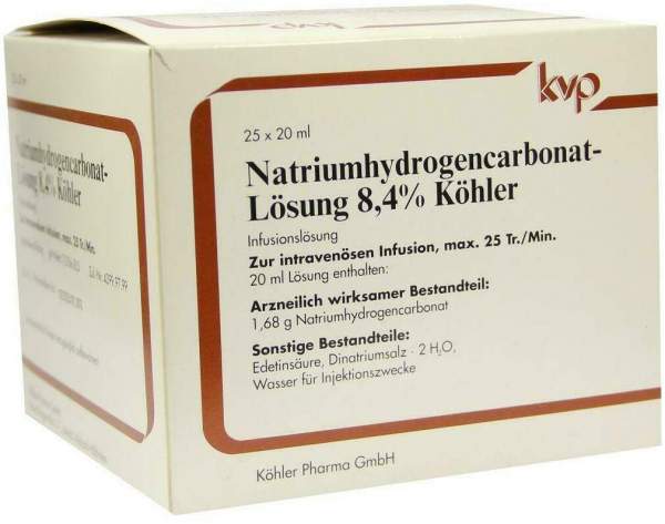 Natrium Hydrogencarbonat 8,4% Köhler 25 X 20 ml Infusionslösung