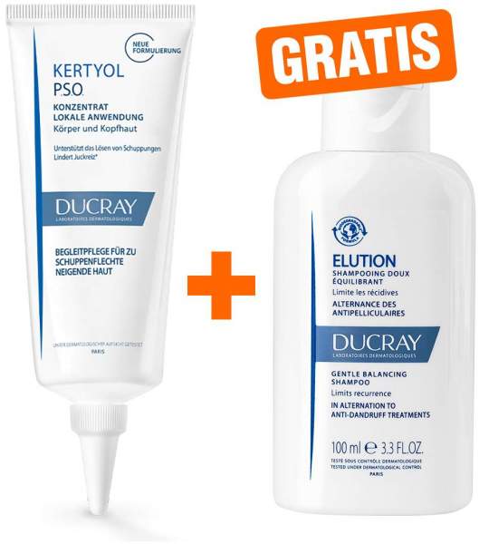 Ducray Kertyol PSO Konzentrat100ml + gratis Ducray Elution ausgl. Shampoo 100 ml
