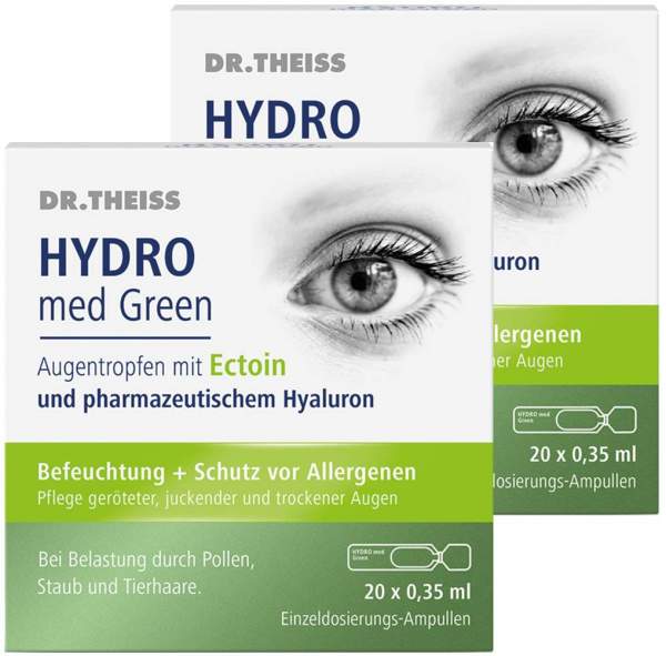 Dr.Theiss Hydro med Green Augentropfen 2 x 20 x 0,35 ml Einzeldosispipetten