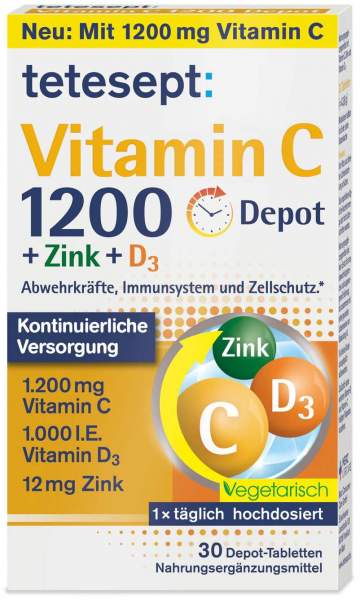 Tetesept Vitamin C 1.200+zink+d3 30 Depot Tabletten