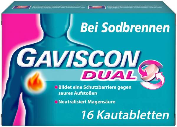 Gaviscon Dual 250 mg - 106,5 mg - 187,5 mg 16 Kautabletten