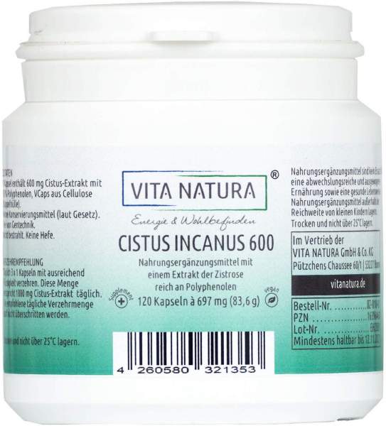 Cistus Incanus 600 mg 120 Vegi-Kapseln