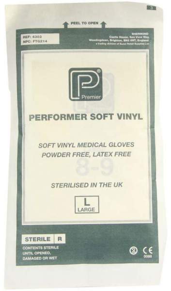 Vinyl Handschuhe Puderfrei Steril Groß