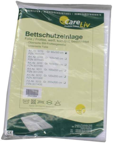 Bettschutzeinlage Folie Frottee 90x150cm