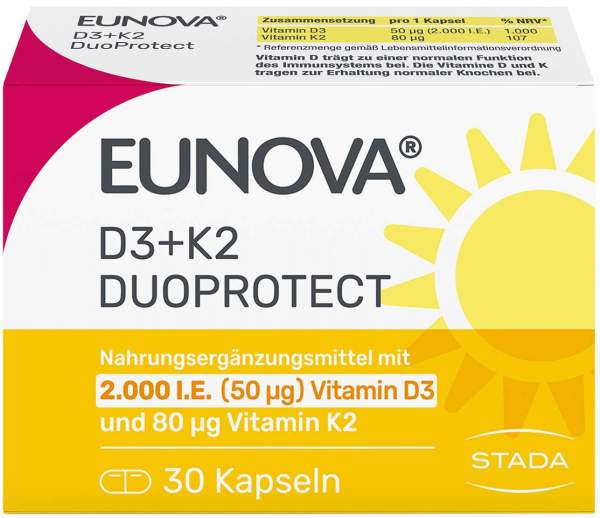 Eunova Duoprotect D3 + K2 2000 I.E. 30 Kapseln