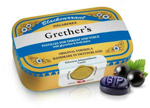 Grether s Pastilles Blackcurrant zuckerfrei Dose 110 g
