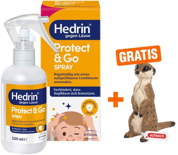 Hedrin Protect &amp; Go 100 ml Spray + gratis Schleich® Erdmännchen 1 Stück