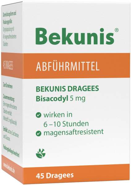 Bekunis Dragees Bisacodyl 5 mg 45 Magensaftresistente Tabl.
