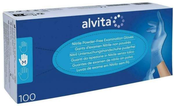Alvita Nitril Unt.Handschuhe Unsteril Puderfrei M