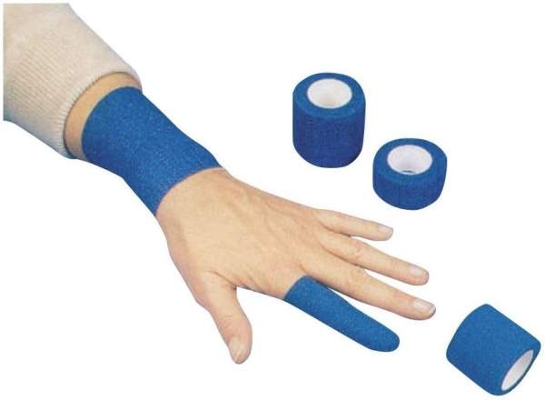 Elastische Fixierbinde Krepp in blau 8 cm x 20 m